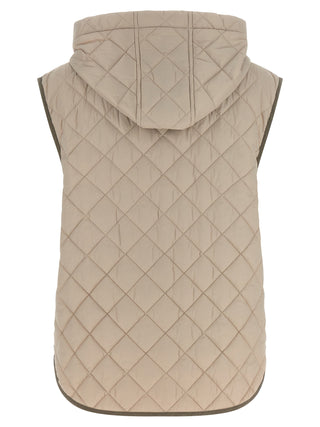 Beige Polyamide Sleeveless Jacket