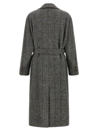 Gray Alpaca Leather Coat