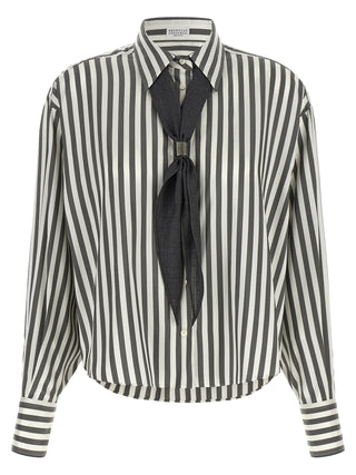Bicolor Silk Blouse