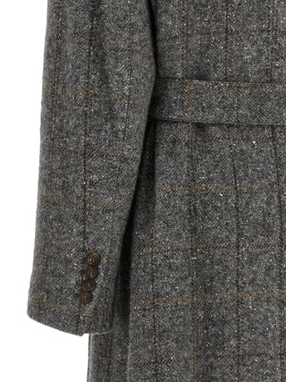 Gray Alpaca Leather Coat