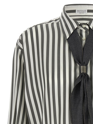 Bicolor Silk Blouse