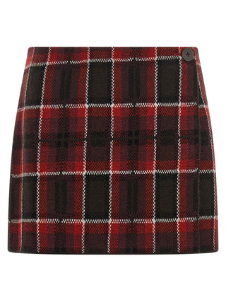 Red Wool Long Skirt