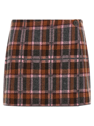 Brown Wool Long Skirt