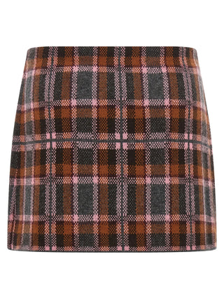 Brown Wool Long Skirt