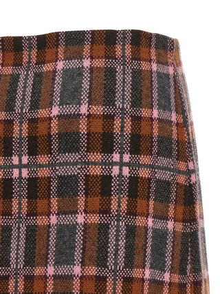 Brown Wool Long Skirt