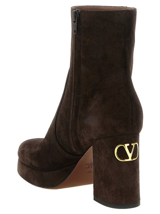 Brown Calfskin Ankle Boots