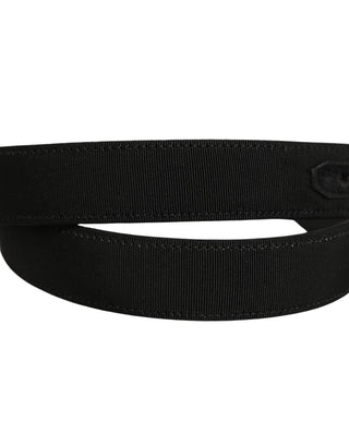 Black Classic Leather Silver Tone Buckle Belt