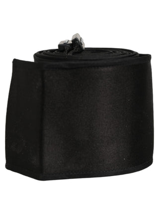 Black Satin Silk Wide Band Waist Cintura Belt