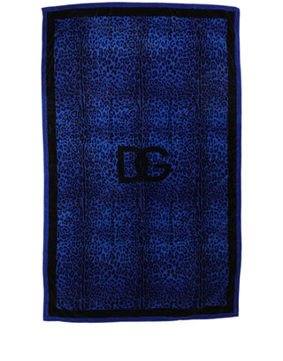 Royal Blue Leopard DG Logo 100% Cotton Beach Towel