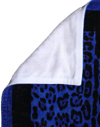Royal Blue Leopard DG Logo 100% Cotton Beach Towel