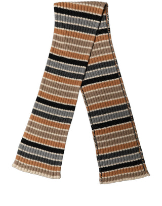 Multicolor Striped Knitted Viscose Shawl Scarf