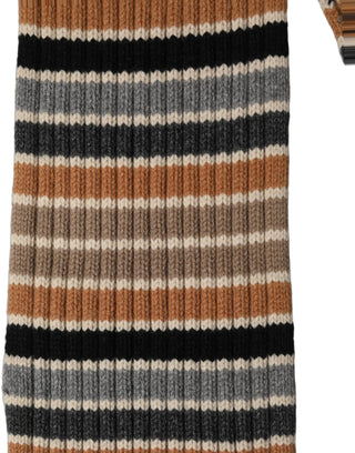 Multicolor Striped Knitted Viscose Shawl Scarf