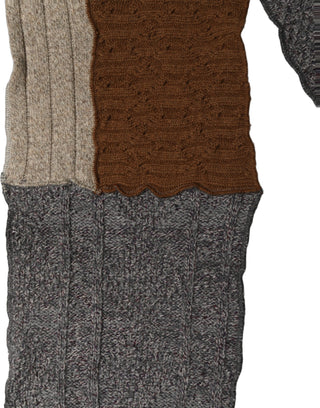 Multicolor Patchwork Wool Knit Shawl Scarf