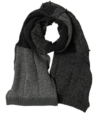 Multicolor Patchwork Wool Knit Shawl Scarf