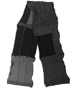 Multicolor Patchwork Wool Knit Shawl Scarf