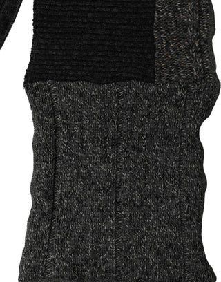 Multicolor Patchwork Wool Knit Shawl Scarf