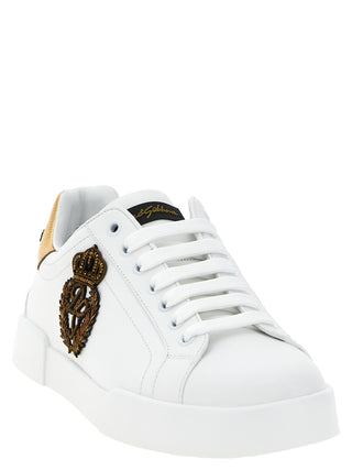 Gold Calfskin Low Top Sneakers