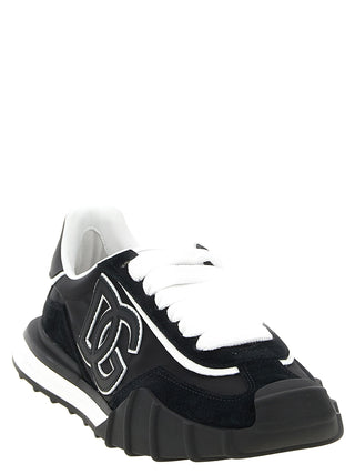Black Polyamide Athletic Sneakers