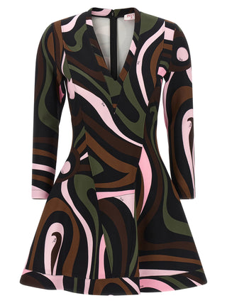 Multicolor Viscose Short Dress