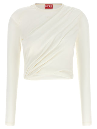 White Cotton Long Sleeve T-Shirt