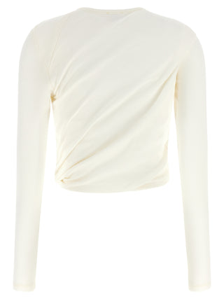 White Cotton Long Sleeve T-Shirt