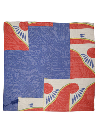 Multicolor Abstract Square Foulard Scarf