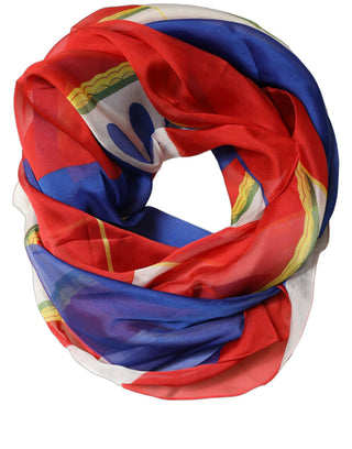 Multicolor Abstract Square Foulard Scarf