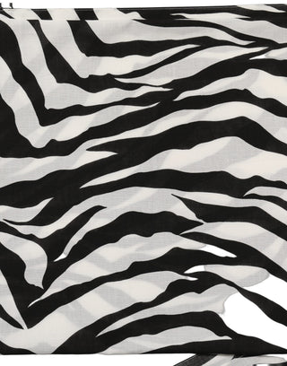 Black White Zebra Cotton Lace Stole Scarf