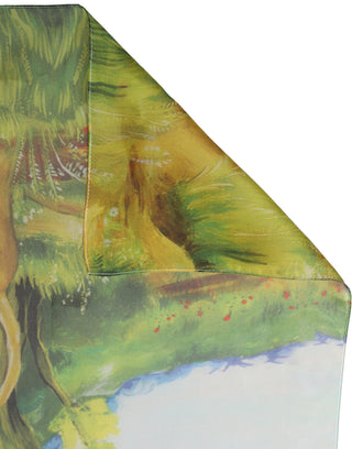 Light Blue Silk Landscape Foulard Scarf