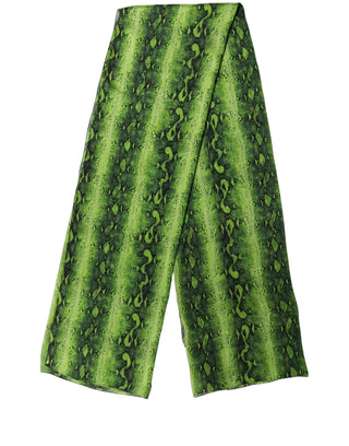 Green Black Printed Silk Sheer Stole Scarf