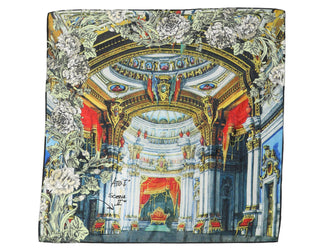 Multicolor Printed Silk Square Foulard Scarf