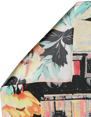 Multicolor Printed Silk Square Foulard Scarf