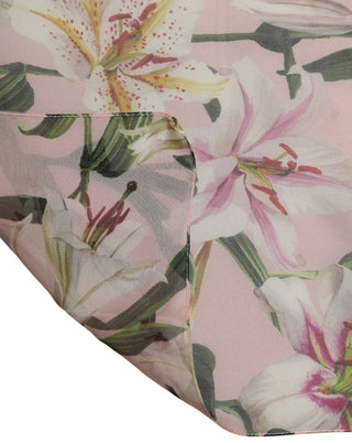 Pink Silk Floral Chiffon Long Stole Scarf