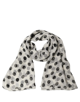 White Black Polka Dot Shawl Stole Scarf
