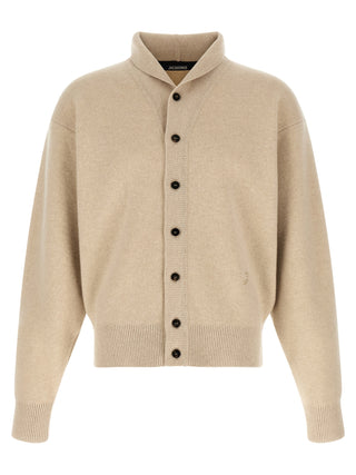 Beige Merino Wool Cardigan