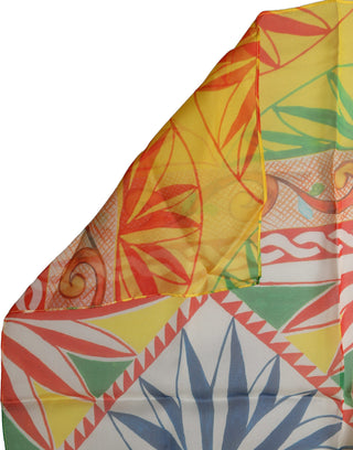 Multicolor Geometric Square Foulard Scarf