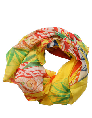Multicolor Geometric Square Foulard Scarf
