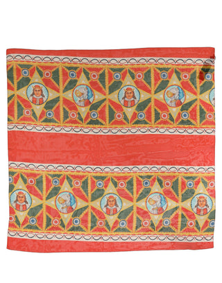 Multicolor Silk Printed Square Foulard Scarf