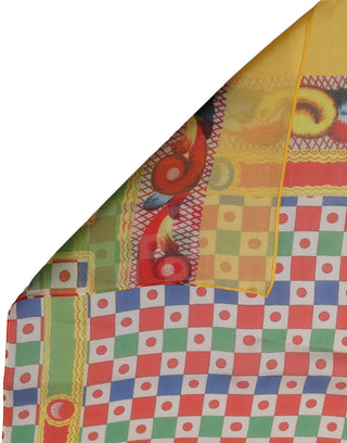 Multicolor Silk Carretto Print Stole Scarf