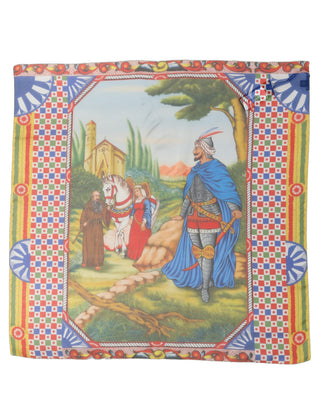 Multicolor Silk Printed Square Foulard Scarf