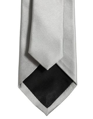 Gray Satin 100% Silk Adjustable Tied Men Necktie Tie