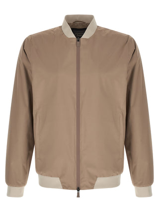 Beige Polyester Bomber