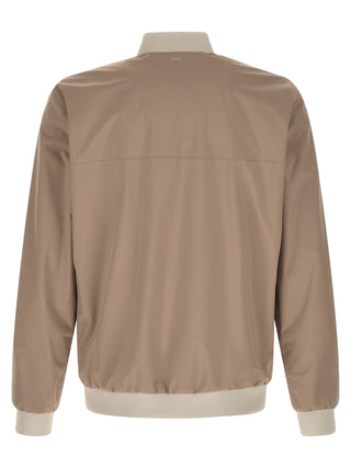 Beige Polyester Bomber