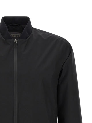 Black Polyester Bomber