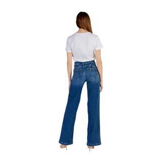 Blue Cotton Bootcut Jeans