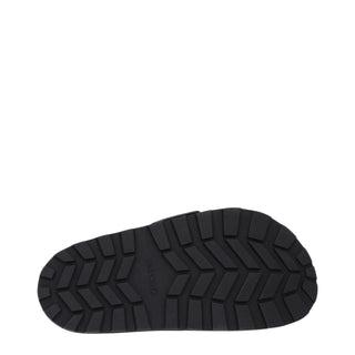 Black Leather Slippers