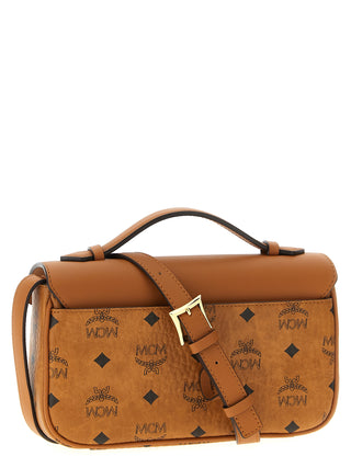 Brown Polyethylene Crossbody Bag