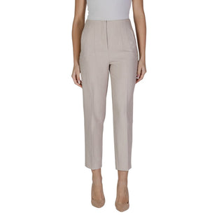 Beige Recycled Polyester Casual Pants