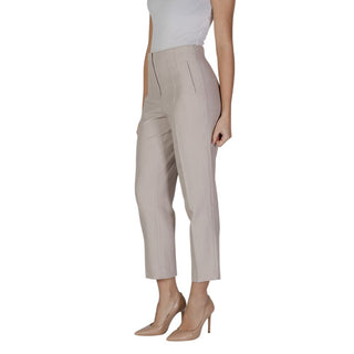 Beige Recycled Polyester Casual Pants