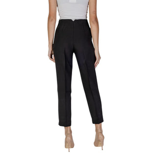 Black Recycled Polyester Casual Pants